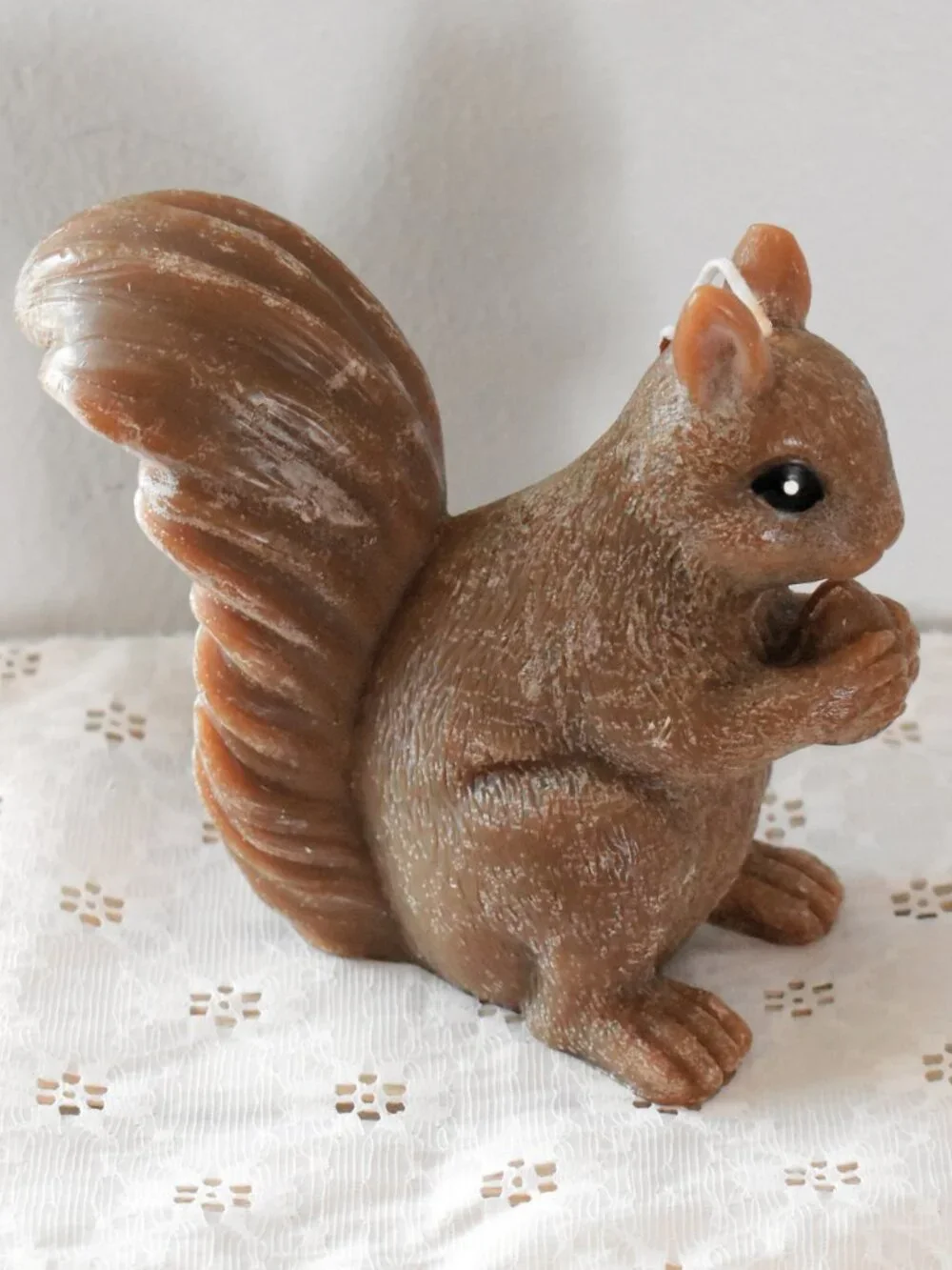 Vintage Rustic Brown Squirrel Animal Wax Candle Fall Cottagecore Decor